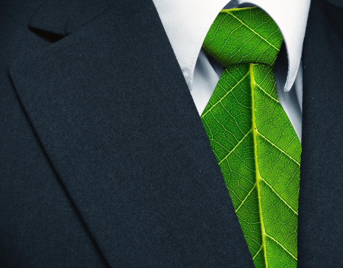 suit with leaf tie